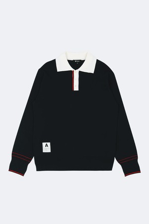 프레피 니트 폴로셔츠_NAVY-a