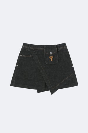 데님 랩 쇼츠_BLACK-a