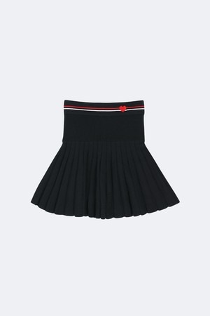 하트 플리츠 니트 스커트_NAVY-a