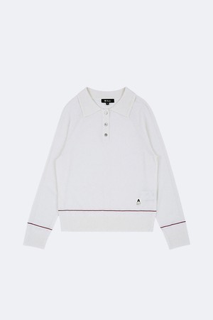 우먼 베이직 니트 폴로셔츠_WHITE-a