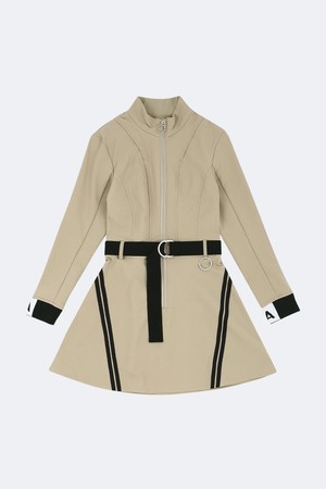 필드 벨티드 집업 원피스_BEIGE-a