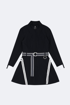 필드 벨티드 집업 원피스_NAVY-a