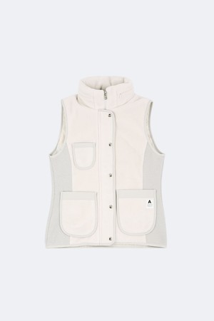 후드 포켓 플리스 베스트_IVORY-a