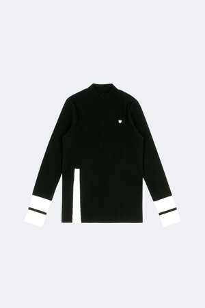 프런트 슬릿 니트 풀오버_BLACK-a