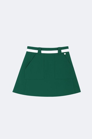 프런트 포켓 에이라인 스커트_GREEN-a