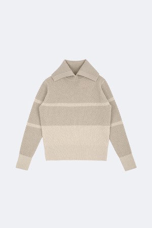 컬러 블록 니트 풀오버_BEIGE-a