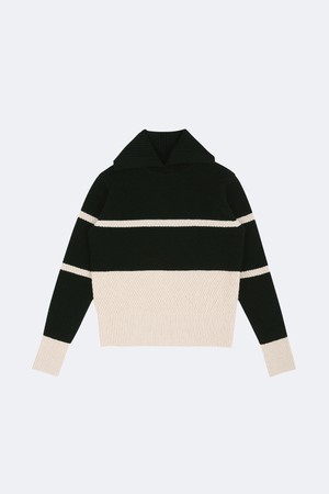 컬러 블록 니트 풀오버_BLACK-a