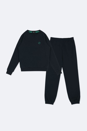 [SET] 에이븐 스몰 로고 스웨트 셋업_NAVY-a