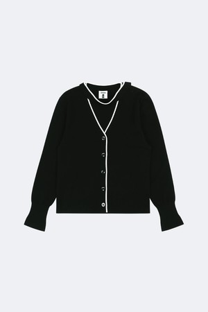 드롭 테이핑 가디건_BLACK-a