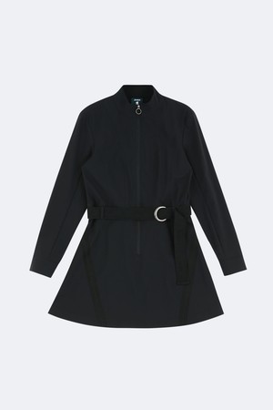 온필드 집업 원피스_BLACK-a