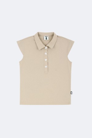 슬림핏 슬리브리스 폴로셔츠_BEIGE-a