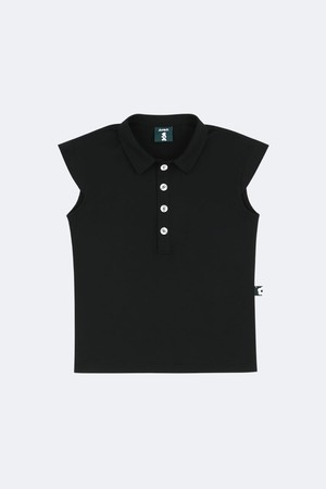 슬림핏 슬리브리스 폴로셔츠_BLACK-a