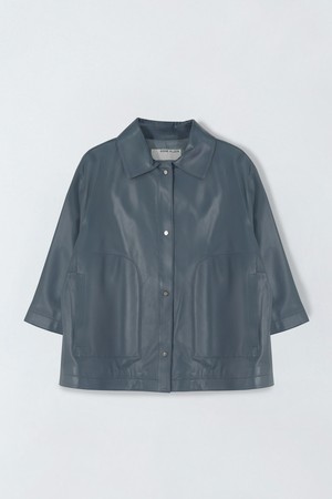 하프소매 레더 자켓 E5HS12