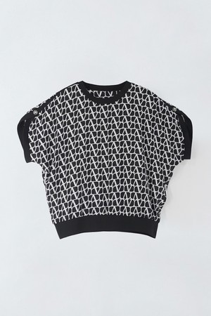 라운드 레글런 패턴 블라우스 E5HM36