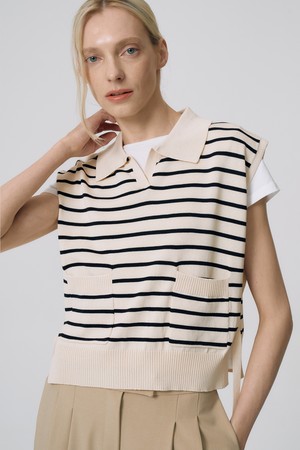 스트라이프 니트 베스트 S5HM59