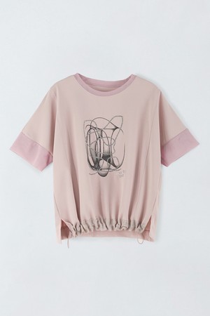 스트링 프린트 티셔츠 E5HM58