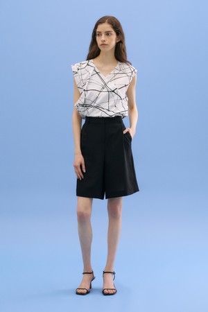 V넥 프릴 블라우스 N5HM38