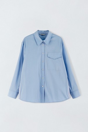 사이드 테잎 블루 셔츠 O5HM22