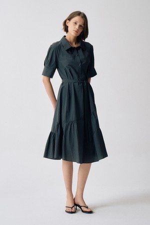Jelli shirring choker long dress - white_ADAUL - 코오롱몰