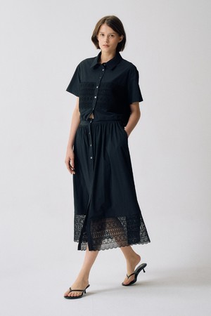 레이스 버튼 블라우스 S5HM92