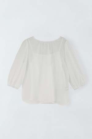 셔링 라운드 블라우스 N5HF013