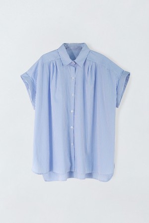 코튼 블랜디드 스트라이프 셔츠 S5HF003