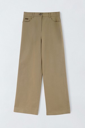 코튼 블랜디드 와이드 팬츠 O5HW011