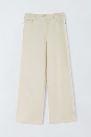 코튼 블랜디드 와이드 팬츠 O5HW011