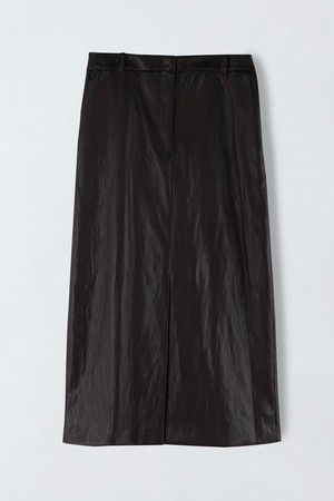 슬릿 페이크 레더 스커트 S5HW010