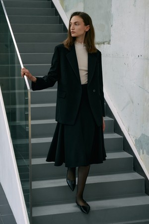 울 블랜디드 플레어 스커트 N5HW08