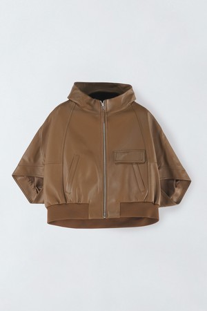 5부소매 레더 숏 자켓 E5HF004