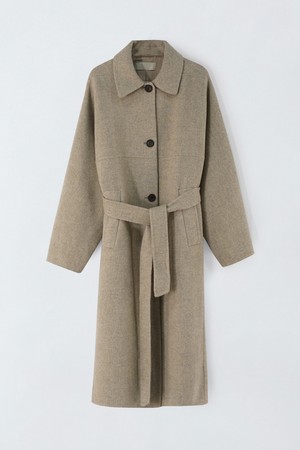 울캐시 벨티드 롱 코트 N5HW29