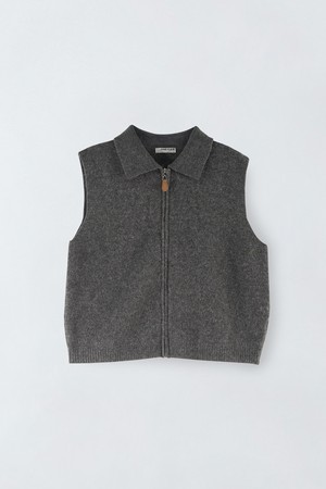 카라 집업 니트 베스트 S5HW015