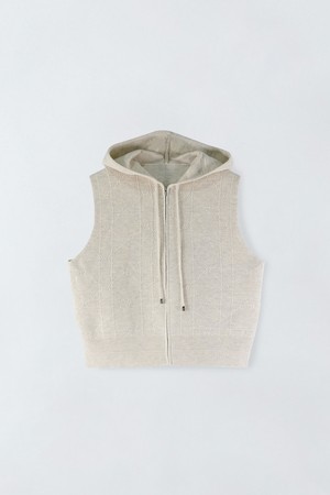 니트 후드 베스트 E5HW033