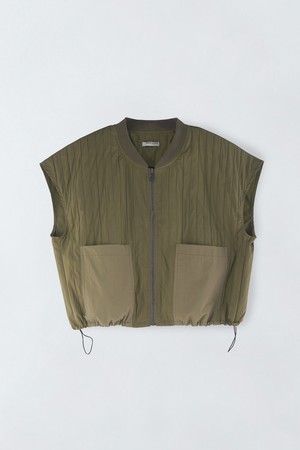 포켓 배색 베스트 S5HW044