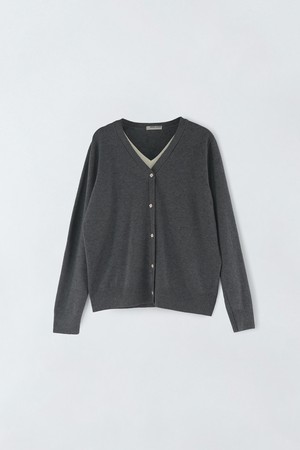 브이넥 레이어드 가디건형 니트  S5HW031