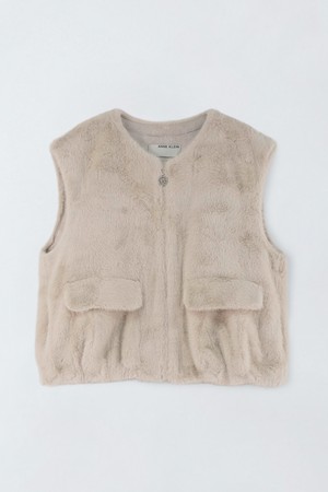 페이크 퍼 포켓 베스트 S5HW051