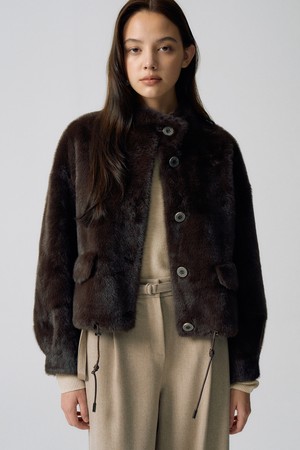 페이크 퍼 스트링 버튼 자켓 S5HW052