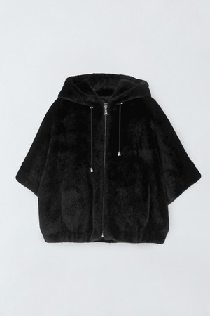 페이크 퍼 후드 집업 E5HW057