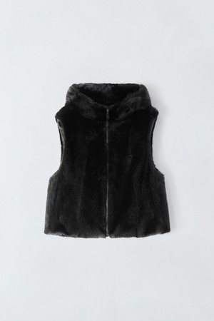 배색 밍크 베스트 E5HW010