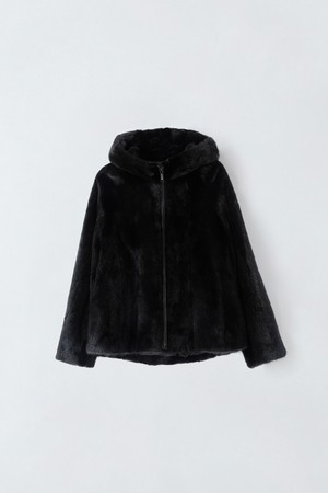 배색 밍크 자켓 E5HW009