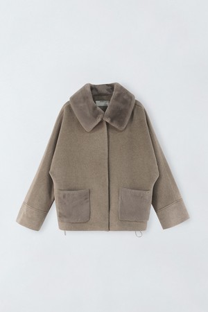 양모 배색 카라 자켓 E5HW073