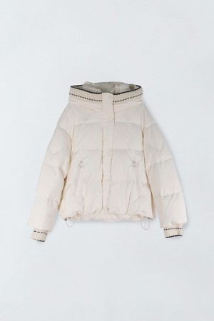 니트 배색 구스다운 E5HW064