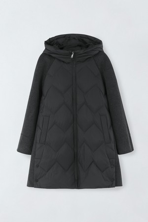 다이아 퀼팅 후드 덕 다운 E5HW072