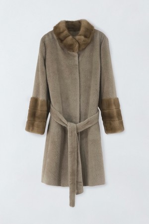 밍크 배색 히든 코트 E5HW056