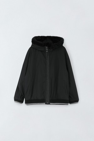 라인 배색 후드 점퍼 E5HW060