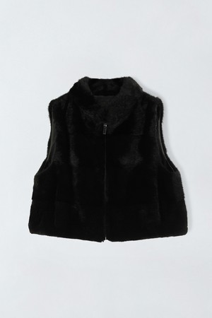 [앤클라인]밍크퍼 집업 베스트 E5HW123