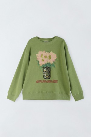 빈티지 코튼 플라워 맨투맨 N5IS001