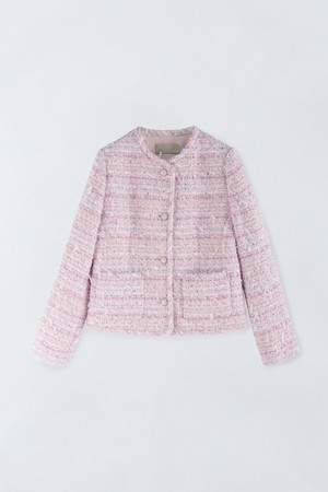 핑크 트위드 자켓 N6IS003