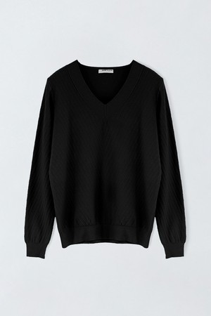 브이넥 사선 풀오버 O6IS004